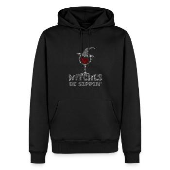 Witches Be Sippin Witch Squad Wine Glass Halloween - Sweat à capuche Premium bio Homme - noir - Devant - Nico (187cm)