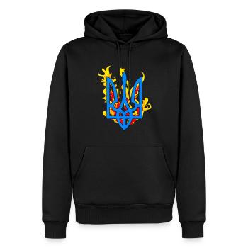 Ukrainisch Das Symbol Dreizack Feueremblem - Männer Premium Bio Hoodie - Schwarz - Vorne - Nico (187cm)