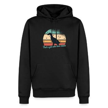 Juste citer une fille qui aime les canards - Sweat à capuche Premium bio Homme - noir - Devant - Nico (187cm)