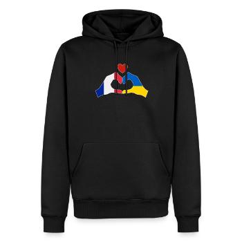 Frankreich Unterstützt Die Ukraine Liebe Herz - Männer Premium Bio Hoodie - Schwarz - Vorne - Nico (187cm)