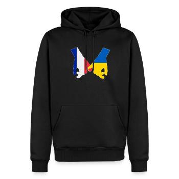 Frankreich Unterstützt Die Ukraine Liebe Herz - Männer Premium Bio Hoodie - Schwarz - Vorne - Nico (187cm)