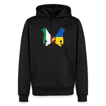 Italien Unterstützt Die Ukraine Liebe Herz - Männer Premium Bio Hoodie - Schwarz - Vorne - Nico (187cm)