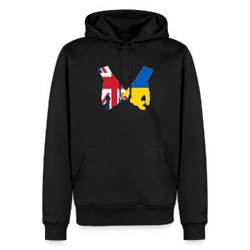 Le Royaume-Uni soutient Ukraine Love Heart - Sweat à capuche Premium bio Homme - noir - Devant - Nico (187cm)