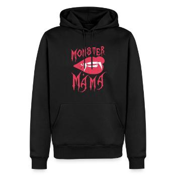 Monster Mama CITATION VAMPIRE LÈVRES CROCS AVEC CADEAU - Sweat à capuche Premium bio Homme - noir - Devant - Nico (187cm)