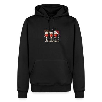 Wine Lovers Noël Chapeau de Noël Tenue Noël - Sweat à capuche Premium bio Homme - noir - Devant - Nico (187cm)