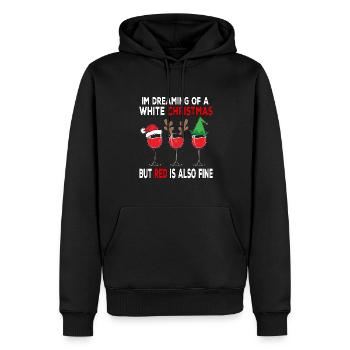 Je rêve d’un Noël blanc mais le rouge est aussi - Sweat à capuche Premium bio Homme - noir - Devant - Nico (187cm)