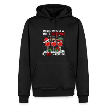 Je rêve d’un Noël blanc mais le rouge est aussi - Sweat à capuche Premium bio Homme - noir - Devant - Nico (187cm)