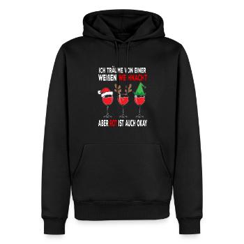 I dream of a white Christmas but red is - Men’s Premium Organic Hoodie - black - Front - Nico (187cm)
