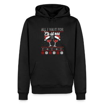 All I fallow for Christmas is WINE - Men’s Premium Organic Hoodie - black - Front - Nico (187cm)