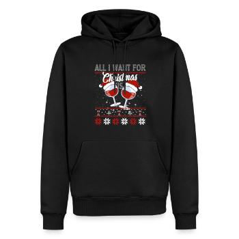 All I fallow for Christmas is WINE - Men’s Premium Organic Hoodie - black - Front - Nico (187cm)
