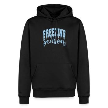 Einfrieren Jahreszeit Zitat Winter Eis Geschenk - Männer Premium Bio Hoodie - Schwarz - Vorne - Nico (187cm)