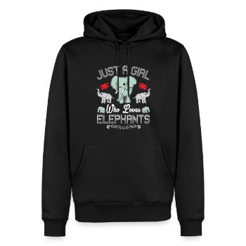 Nur Ein Mädchen, Das Elefantenfrauen Liebt - Männer Premium Bio Hoodie - Schwarz - Vorne - Nico (187cm)
