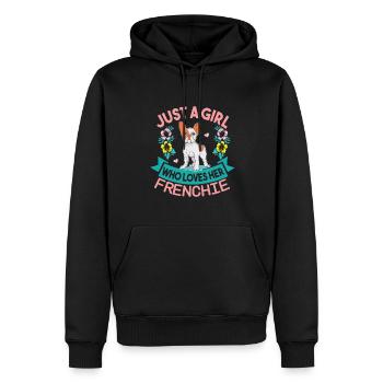 Une seule fille qui a son Français - Sweat à capuche Premium bio Homme - noir - Devant - Nico (187cm)
