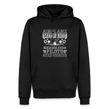 Flugzeugpilot Des Flugzeugmechanikers - Männer Premium Bio Hoodie - Schwarz - Vorne - Nico (187cm)