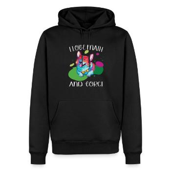 Ich Liebe Mathematik Und Corgi Fluffy Dog Breed - Männer Premium Bio Hoodie - Schwarz - Vorne - Nico (187cm)