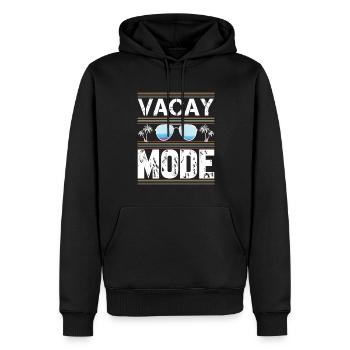 Vacay-Modus-Urlaubs-Road-Trip-Urlaubs-Outfit - Männer Premium Bio Hoodie - Schwarz - Vorne - Nico (187cm)