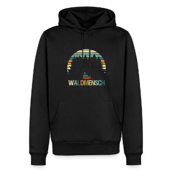 Waldmensch Naturbursche Wandern Natur Outdoor Wald - Männer Premium Bio Hoodie - Schwarz - Vorne - Nico (187cm)