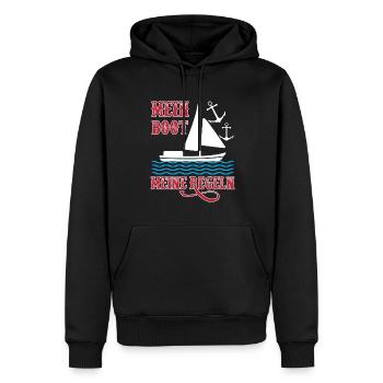 Mein Boot Meine Regeln Segeln Bootbesitzer - Männer Premium Bio Hoodie - Schwarz - Vorne - Nico (187cm)