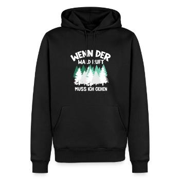 Wenn Der Wald Ruft Muss Ich Gehen Natur Wandern - Männer Premium Bio Hoodie - Schwarz - Vorne - Nico (187cm)