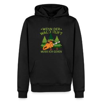 Wenn Der Wald Ruft Muss Ich Gehen Natur Wandern - Männer Premium Bio Hoodie - Schwarz - Vorne - Nico (187cm)