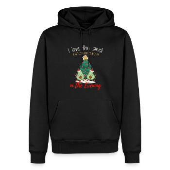 J’adore l’odeur de Noël le soir - Sweat à capuche Premium bio Homme - noir - Devant - Nico (187cm)