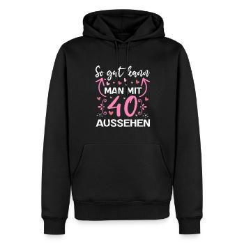So Gut Kann Man Mit 40 Aussehen Geburtstag 40 - Männer Premium Bio Hoodie - Schwarz - Vorne - Nico (187cm)
