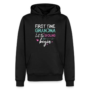 Pour la première fois, grand-mère a laissé le butin nouvelle grand-mère - Sweat à capuche Premium bio Homme - noir - Devant - Nico (187cm)