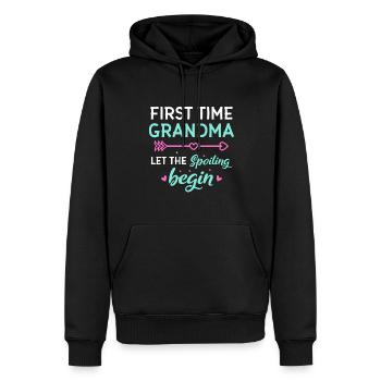 Pour la première fois, grand-mère a laissé le butin nouvelle grand-mère - Sweat à capuche Premium bio Homme - noir - Devant - Nico (187cm)