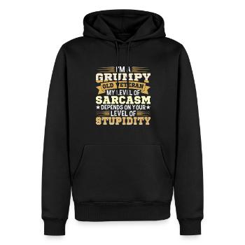 Grumpy Old Army vétéran US Patriot - Sweat à capuche Premium bio Homme - noir - Devant - Nico (187cm)