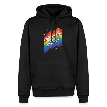 Radiate positivity Rainbow Dwarf Clouds - Men’s Premium Organic Hoodie - black - Front - Nico (187cm)