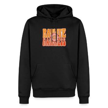 Strahlen Glück Rainbow Hippies Liebesgeschenk - Männer Premium Bio Hoodie - Schwarz - Vorne - Nico (187cm)