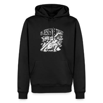 In Jesus We Trust Bible of Faith -Orthodoxy - Men’s Premium Organic Hoodie - black - Front - Nico (187cm)
