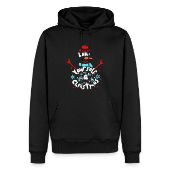 Avez-vous un cadeau de Noël pour le Nouvel An ? - Sweat à capuche Premium bio Homme - noir - Devant - Nico (187cm)