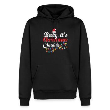 Bébé, c’est Noël à l’extérieur du - Sweat à capuche Premium bio Homme - noir - Devant - Nico (187cm)