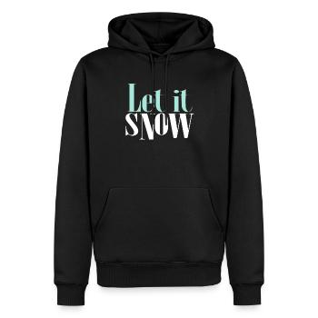 Lassen Sie Es Schneeflocken-Schneemannzitat - Männer Premium Bio Hoodie - Schwarz - Vorne - Nico (187cm)