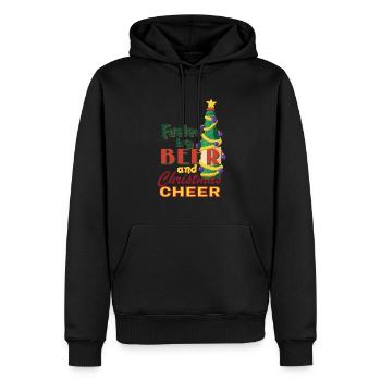 Through beer and Christmas jubilee tree gift - Men’s Premium Organic Hoodie - black - Front - Nico (187cm)