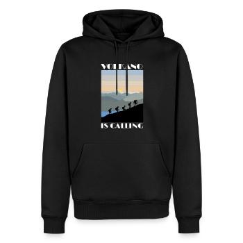 Le volcan appelle la migration de la lave le magma de feu de montagne - Sweat à capuche Premium bio Homme - noir - Devant - Nico (187cm)