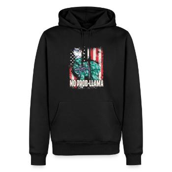 LLambo Alpaga Lama Drôle PAS DE PROB-LAMA - Sweat à capuche Premium bio Homme - noir - Devant - Nico (187cm)