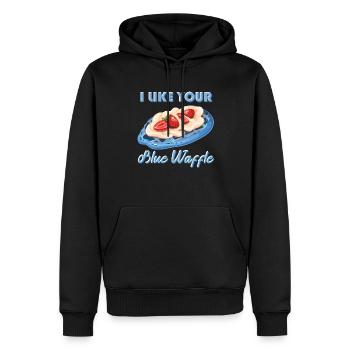 Ich Mag Deine Blauen Waffelplätzchen Erdbeeren - Männer Premium Bio Hoodie - Schwarz - Vorne - Nico (187cm)
