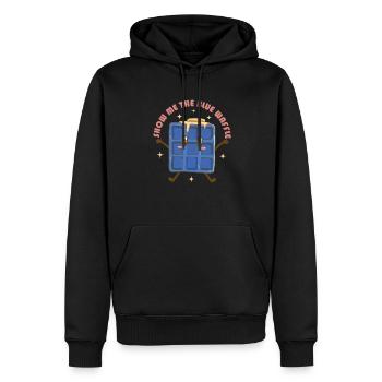 Zeig Mir Das Süße Gesicht Der Blauen Waffelkekse - Männer Premium Bio Hoodie - Schwarz - Vorne - Nico (187cm)