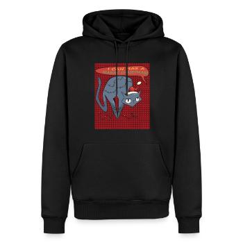 Je peux avoir une guirlande de chat de Noël heureux - Sweat à capuche Premium bio Homme - noir - Devant - Nico (187cm)