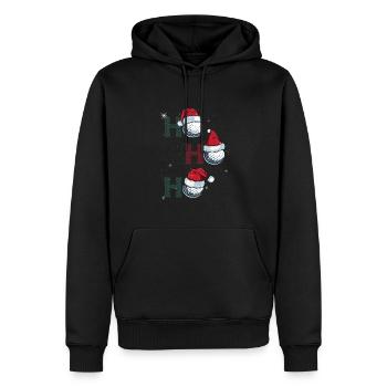 HoHoHo Drôle de balle de golf de Noël - Sweat à capuche Premium bio Homme - noir - Devant - Nico (187cm)