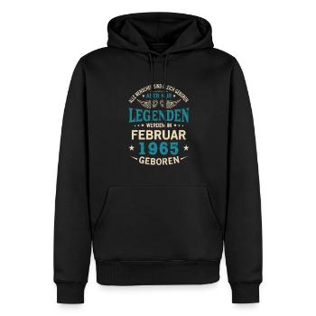 Alle Menschen Sind Gleich Geboren Februar 1965 - Männer Premium Bio Hoodie - Schwarz - Vorne - Nico (187cm)