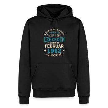 Alle Menschen Sind Gleich Geboren Februar 1962 - Männer Premium Bio Hoodie - Schwarz - Vorne - Nico (187cm)