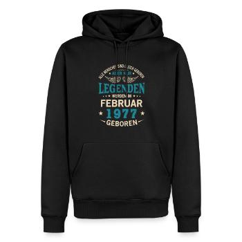 Alle Menschen Sind Gleich Geboren Februar 1977 - Männer Premium Bio Hoodie - Schwarz - Vorne - Nico (187cm)