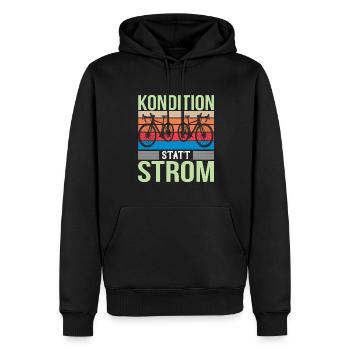 Kondition Statt Strom Fahrradfahrer Drahtesel - Männer Premium Bio Hoodie - Schwarz - Vorne - Nico (187cm)