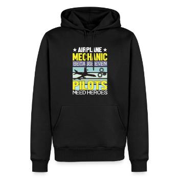 Flugzeugpilot Des Flugzeugmechanikers - Männer Premium Bio Hoodie - Schwarz - Vorne - Nico (187cm)
