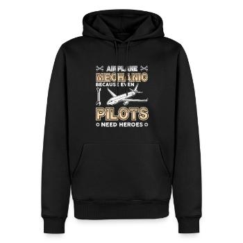 Flugzeugpilot Des Flugzeugmechanikers - Männer Premium Bio Hoodie - Schwarz - Vorne - Nico (187cm)