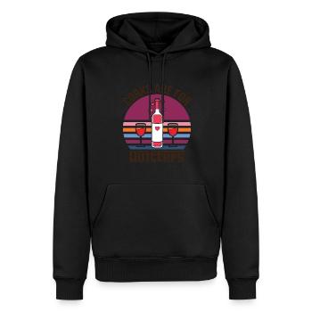 Corks are for drinking wine night for - Men’s Premium Organic Hoodie - black - Front - Nico (187cm)