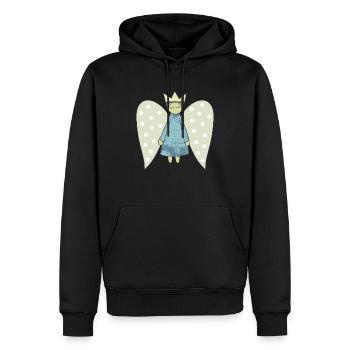 Le vol de l’ange de Noël - Sweat à capuche Premium bio Homme - noir - Devant - Nico (187cm)